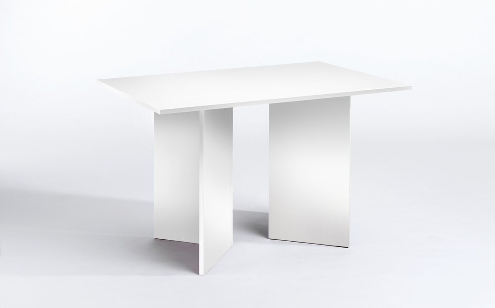 ANGLE 110 Table Melamine white 110 x 70, H 75 cm